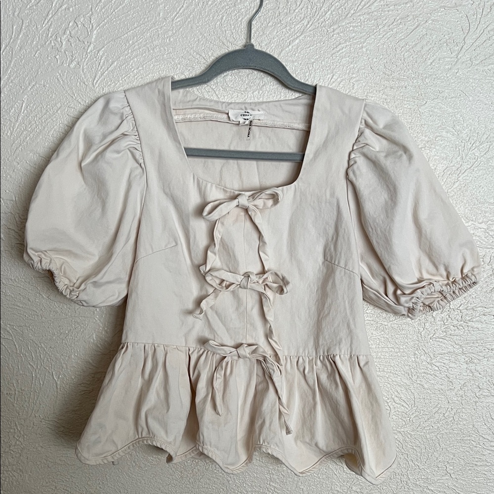 Envy Cream Ruffled Blouse
